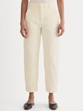 Everlane The Utility Barrel Pant in Bone Cream Stretch Chino Size 4 $118 Retail